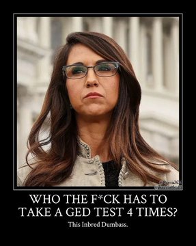 JUST ANNOUNCED - People who take their GEDs four times just to pass should not be allowed to become Members of Congress. Looking at you, Lauren Boebert!
#LaurenBoebertIsSoDumb
#LaurenBoebert
#BoboTheClown
#Bobo