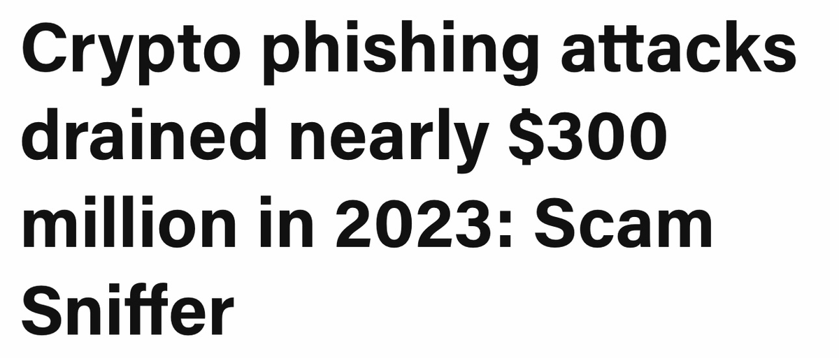 In 2023 $2 billion dollars in crypto has been stolen

$300 million dollars from the $2 billion dollars was stolen because of phishing scams

It is important to learn about security from the right people

⬇️ 1/10