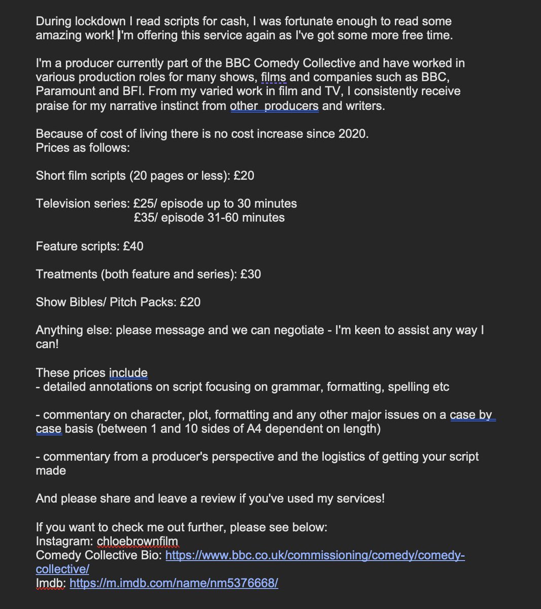 During lockdown I was reading scripts for a small fee - I have some free time so would love to do this again! Details in picture. DM for more info.
Please retweet!