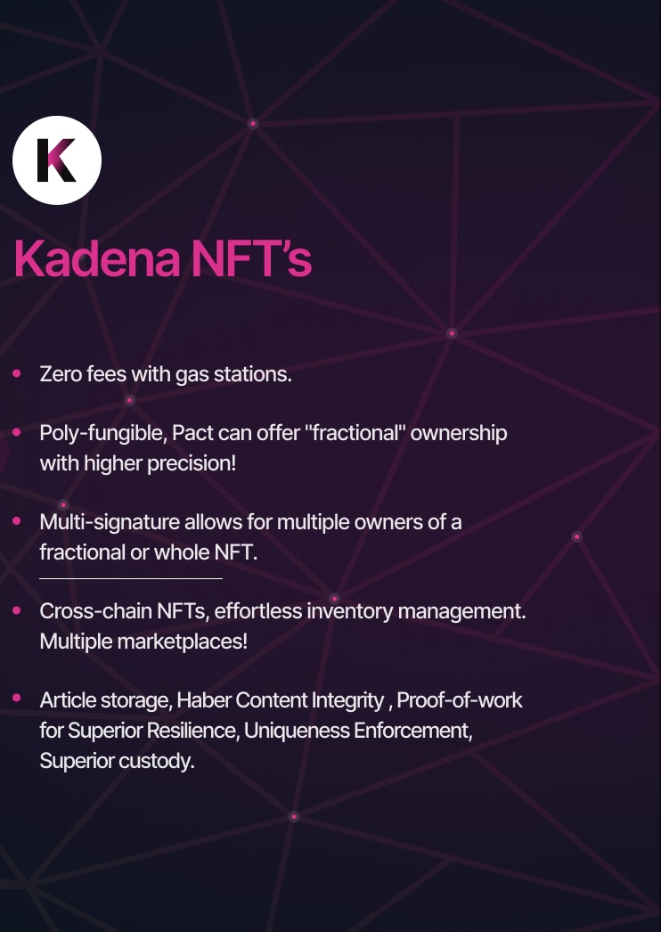 Here's why <a href="/kadena_io/">Kadena</a> is the best place to build your #NFT collection 🎨 

✅ZERO gas fees w $KDA gas stations
✅Poly-fungible
✅Fractional ownerships
✅Multiple NFT Marketplaces
✅&amp; more!

Start exploring the #Kadena ecosystem today &amp; get started! ✨ ⬇
kadenaecosystem.com/explore