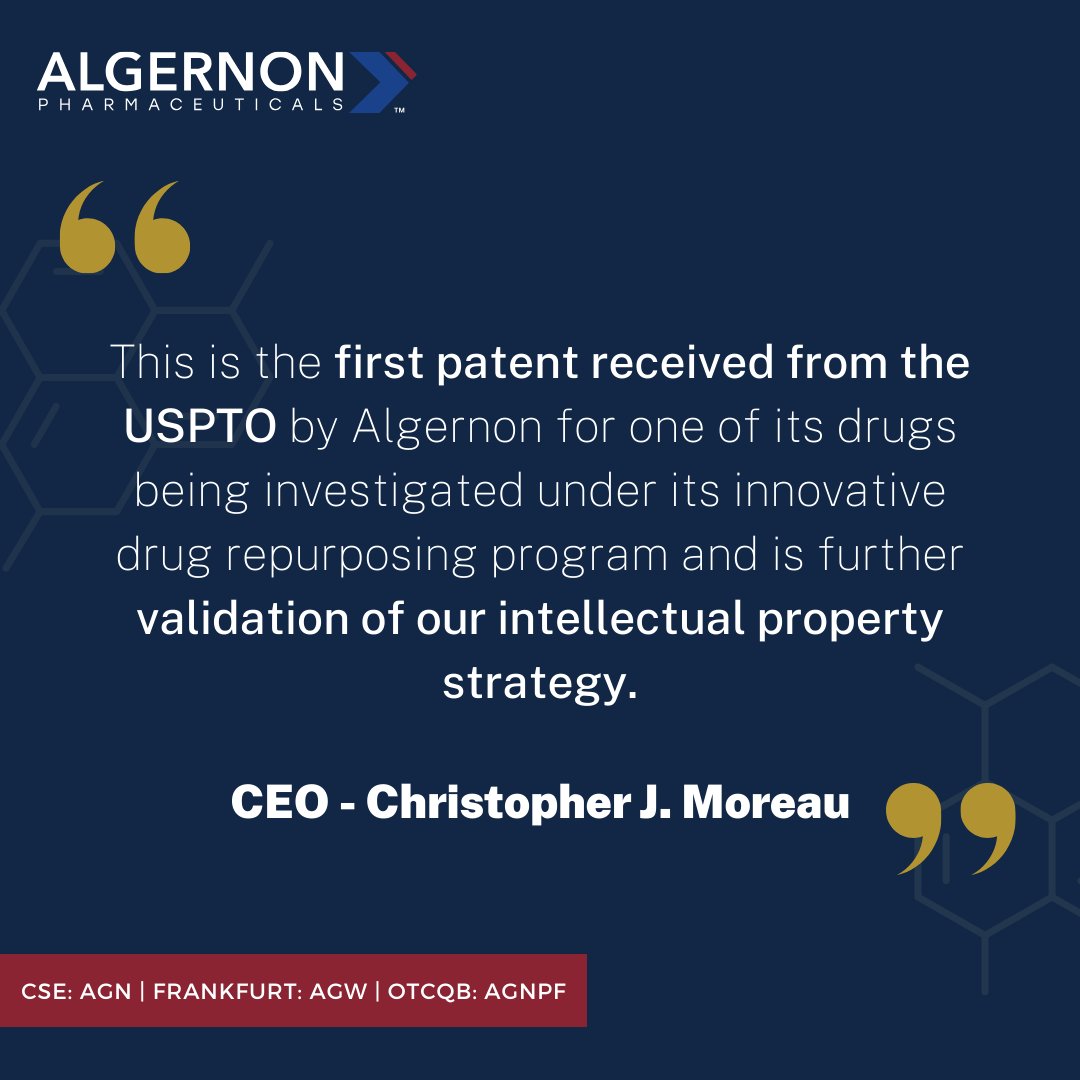 We are delighted to have been issued a patent through the United States Patent and Trademark Office (USPTO) for the treatment of three diseases with its drug repirinast. 

Here is what our CEO has to say about this great development! bit.ly/3vn5MnJ