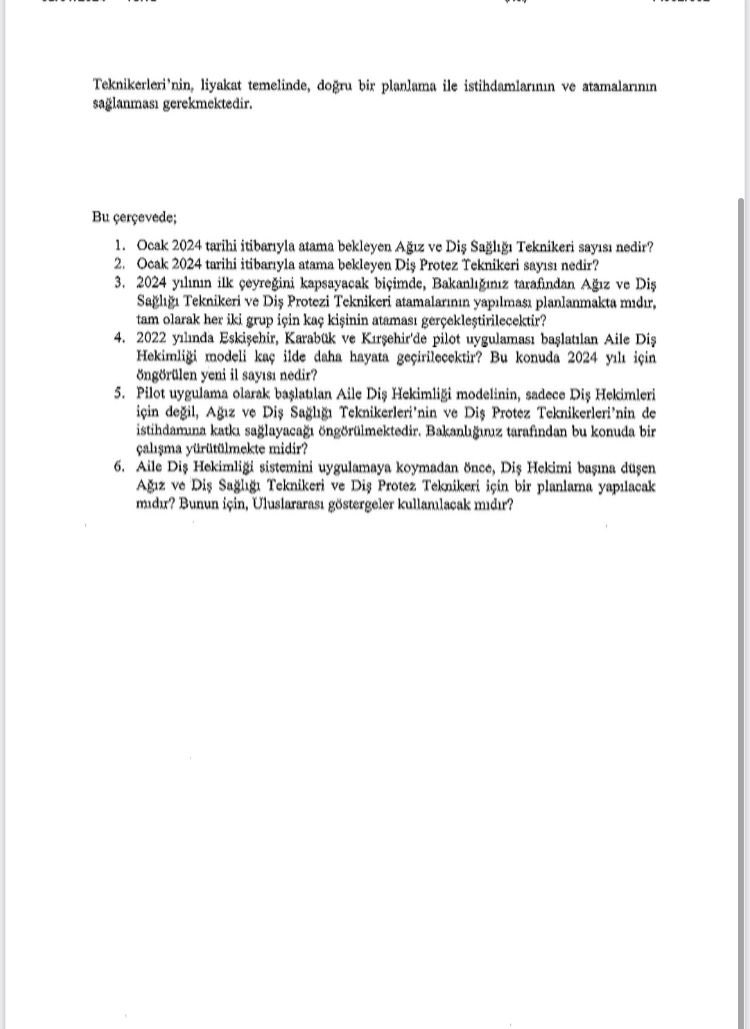 Toplumda ağız ve diş sağlığı bilincinin geliştirilmesi ve koruyucu diş hekimliği uygulamalarının bir yaşam tarzı  olarak kabul görmesi için, AİLE DİŞ HEKİMLİĞİ sisteminin ülke genelinde başlatılması şarttır. Türkiye’de kişi başı diş hekimine müracaat sayısı, sadece 0,62’dir,