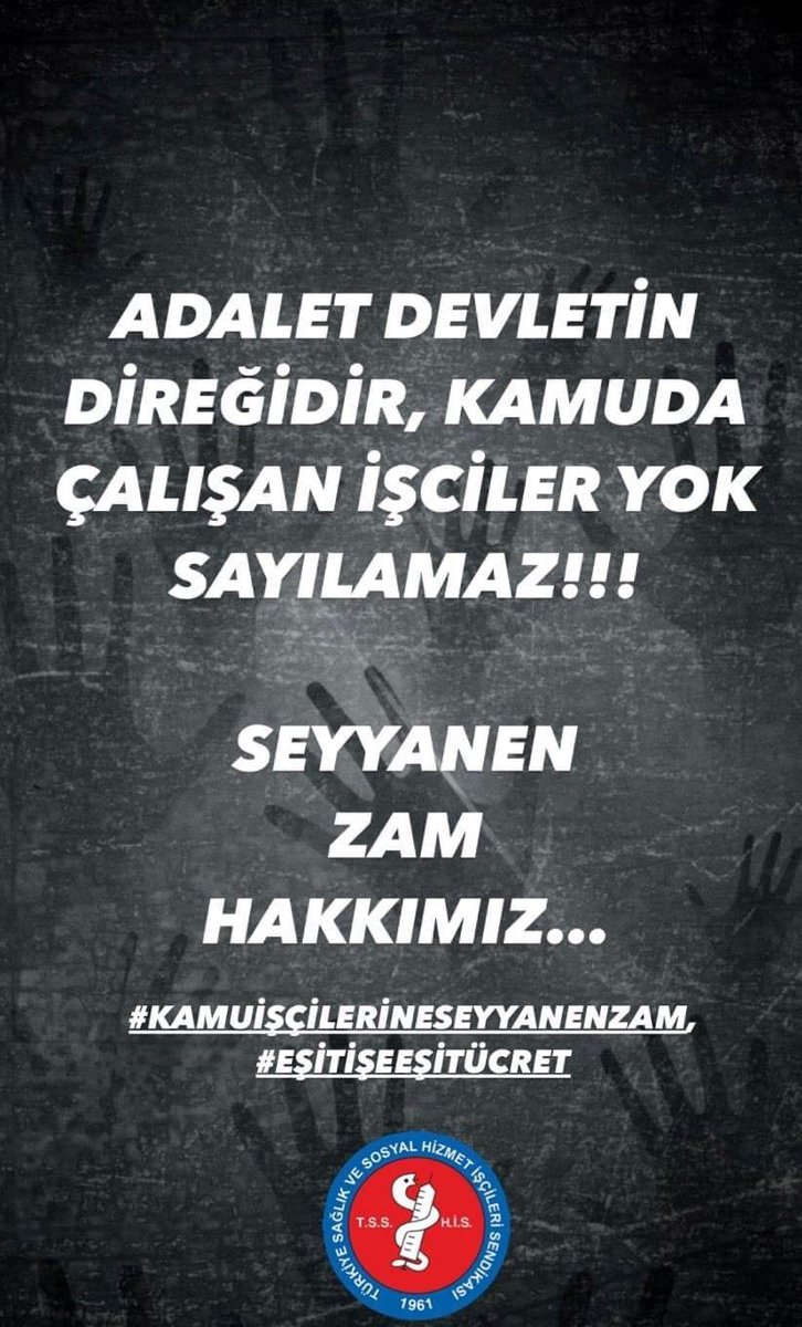 ADALETİ SAĞLAMAK ZORUNDASINIZ !
<a href="/RTErdogan/">Recep Tayyip Erdoğan</a>
<a href="/isikhanvedat/">Prof. Dr. Vedat Işıkhan</a> 
<a href="/vedatbilgn/">Vedat Bilgin</a> 
<a href="/memetsimsek/">Mehmet Simsek</a> 
<a href="/csgbakanligi/">T.C. Çalışma ve Sosyal Güvenlik Bakanlığı</a> 
<a href="/MetinKiratli01/">Metin Kıratlı</a> 
<a href="/TBMMresmi/">TBMM</a> 
<a href="/dbdevletbahceli/">Devlet Bahçeli</a> 
<a href="/MKalayci42/">Mustafa Kalaycı</a> 
 #isciHaklarinaSesVer
#kamuiscilerizamistiyor