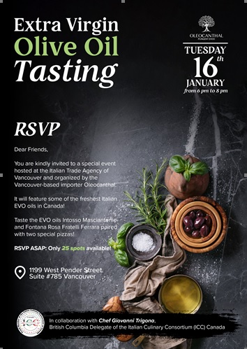 An exclusive event powered by Oleocanthal hosted at Italian Trade Commission- Vancouver 🇮🇹