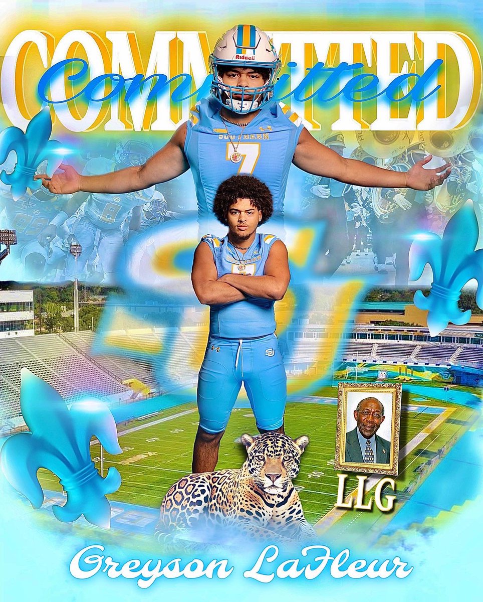 BORN TO BE A JAG🐆 COMING BACK HOME TO THE 225‼️ SU FAM GO SHOW LOVE ON THE INSTA: @greyson_lafleur Thank you coaches: @CoachTGraves3 @MurphyNash3 @theyoungcoach1 @coach_scott49
