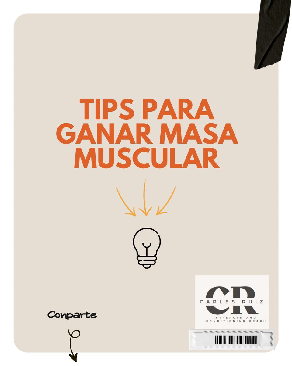 carlesrg_'s tweet photo. 💪🏋🏽‍♀️TIPS PARA GANAR MASA MUSCULAR 🏋🏽‍♀️💪

😊  Adherencia al ejercicio 
📶  Grado de esfuerzo alto 
📈  Sobrecarga progresiva 
🍗  Ingesta proteica alta 
💤  Descanso suficiente y de calidad

⬇️🧵🧵🧵⬇️ https://t.co/raaZjnqNzK