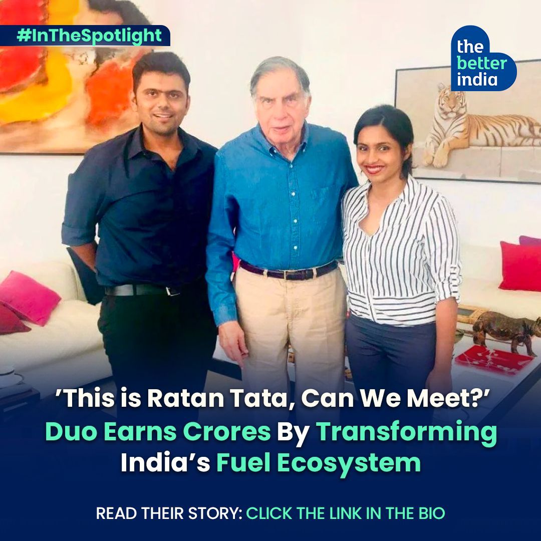 “The phone rang that night, flashing a landline number from Mumbai. When I answered it, the voice on the other end said he wanted to speak to Aditi and Chetan. He introduced himself as Ratan Tata”  says Aditi Bhosale. 

#Energy #CleanEnergy #SustainablePower #RenewableEnergy