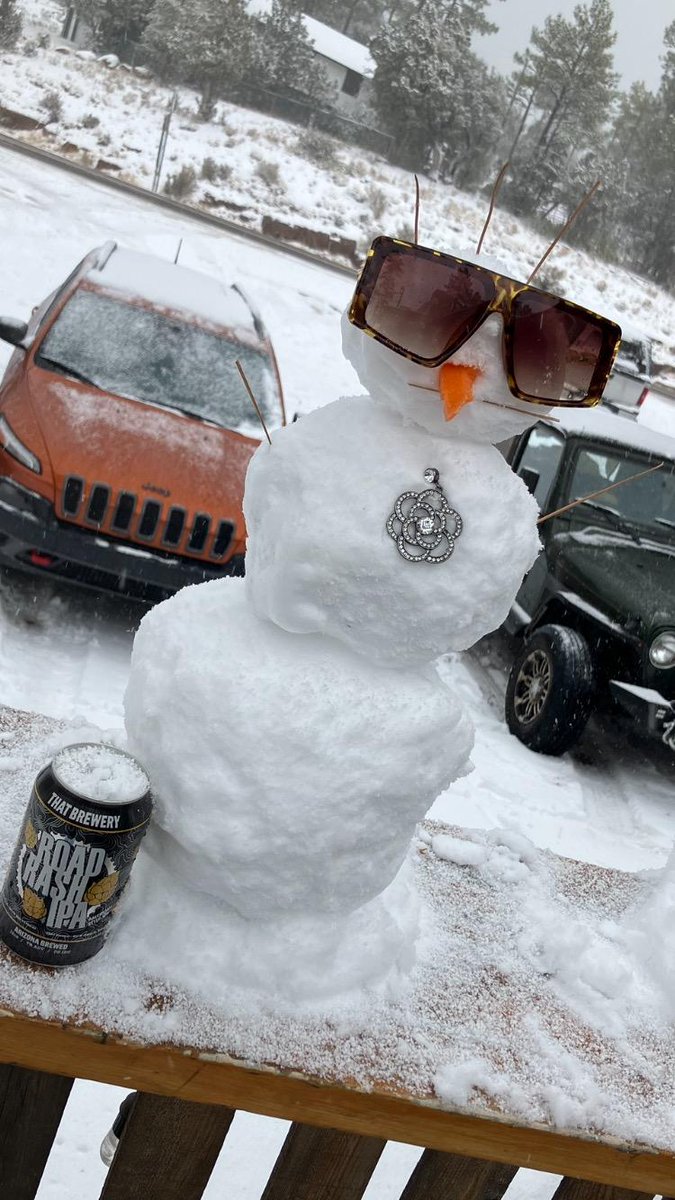 ThatBrewery's tweet photo. Sunday turned out to be funday! Snow didn't stop our intrepid crew and great customers from having an awesome day. Come by today for great food and craft beer. #THATBrewery #THATBreweryAndPub #PineStrawberryAZ https://t.co/oS1pFsLmhp