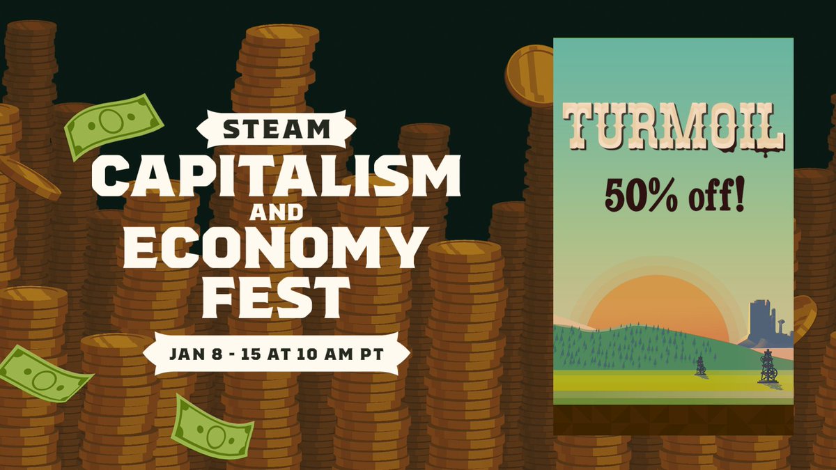 Turmoil was invited to the Capitalism and Economy Fest <a href="/Steam/">Steam</a> and you're invited to tag along with a big discount!