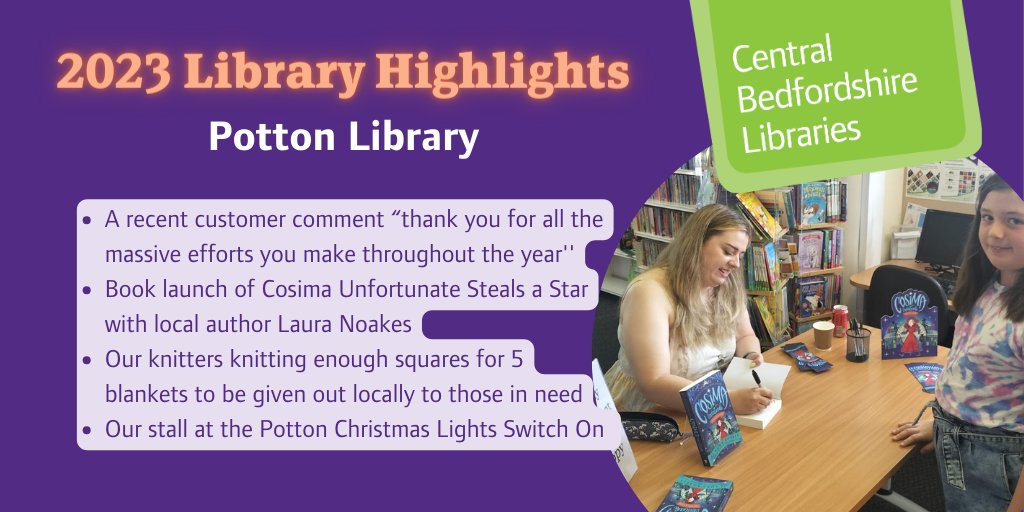 cbc_libraries's tweet photo. It's  been a great year at our smallest library in Potton.  They have been  really busy with events and activities and were delighted with this  recent comment from a customer - Thank you for all the massive efforts  you make throughout the year.
@PottonCouncil https://t.co/G6koBeOVP2