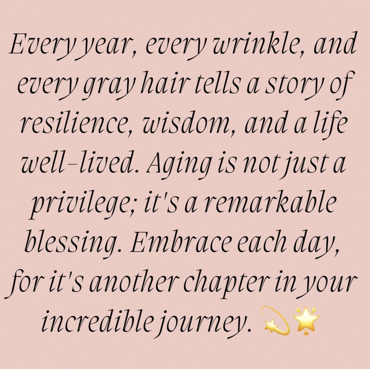 What's one cherished memory or piece of wisdom you've gained as you've grown older that you wouldn't trade for anything? Here is one of mine!💬 

#AgingIsABlessing #AgingGracefully #WisdomOfAging #EmbraceAging #LifeWellLived #AgeWithGrace
#GrowingOlder #CherishedMemories