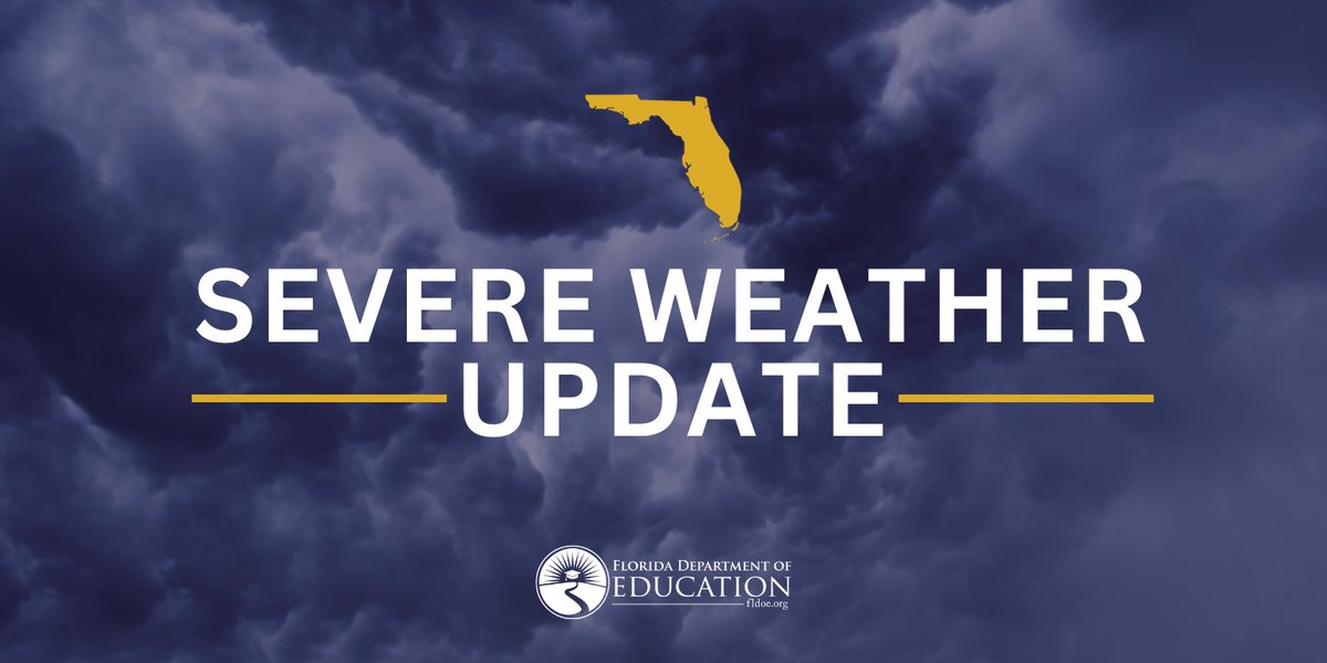 EducationFL's tweet photo. Due to the threat of severe weather, school closures have been announced for tomorrow, January 9. For the latest information from our school districts, colleges and early learning providers, please visit https://t.co/Wh88GIaRfn. https://t.co/xWEDLsHII8
