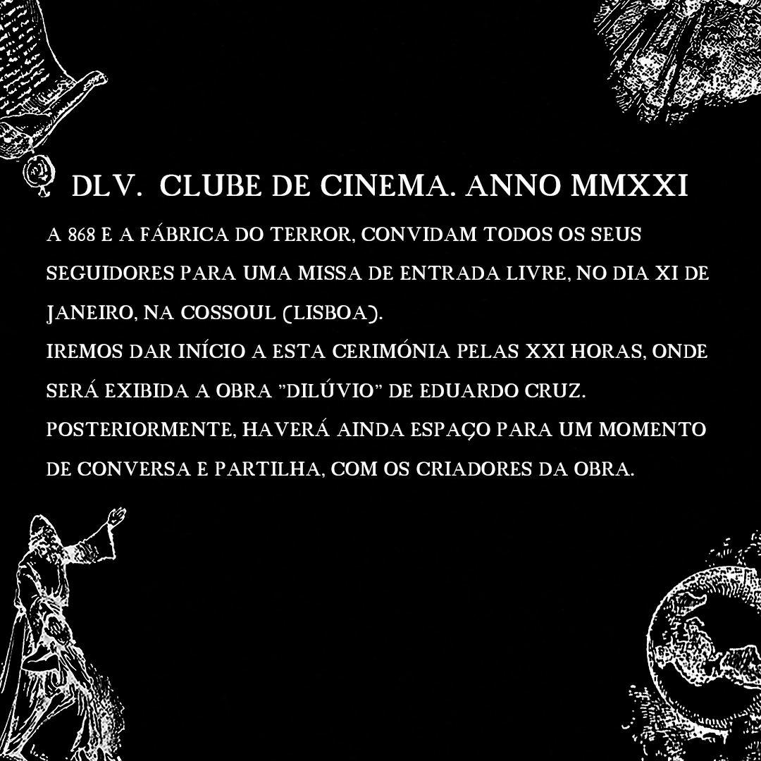 oitoseisoito's tweet photo. A primeira missa de 2024 chega ao Clube de Cinema da Fábrica do Terror, dia 11 de Janeiro às 21h, na Cossoul (Lisboa). 🌧️

Vemo-nos lá?
#DILÚVIO #lisboa #cossoul #fabricadoterror https://t.co/mOGw5OwVVP