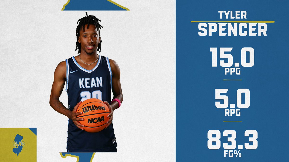 KeanAthletics's tweet photo. Spencer Tabbed @NJACSports  Rookie of the Week https://t.co/KAVW8ku62I @KeanMBB https://t.co/4l8KPITyoV