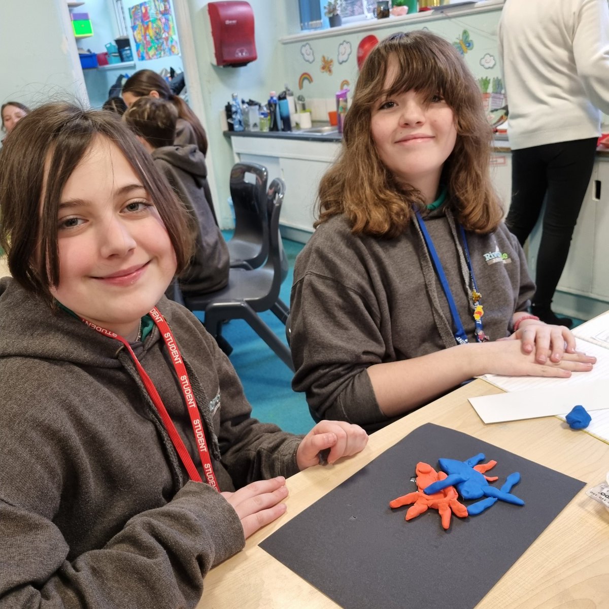 Year 6 making models of hearts from plasticine to show the oxygenated versus the deoxygenated sides of the circulation system in Science.