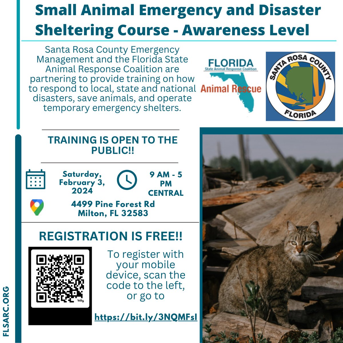 flsarc's tweet image. We are bringing a SLEW of classes to Florida beginning in February! 
Thanks to a partnership with @FDACS and @FLSART Our Level  1 and Level 2 Disaster Sheltering Courses are being offered to your community FREE!
Sign up by clicking the links or scanning the QR codes below.