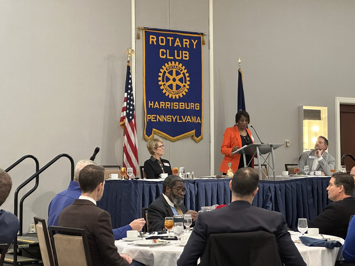 Today’s @RotaryClub23HBG speaker is Dr. Wanda Knight, Assistant Dean for Diversity, Equity, and Inclusion at @PSUHarrisburg.