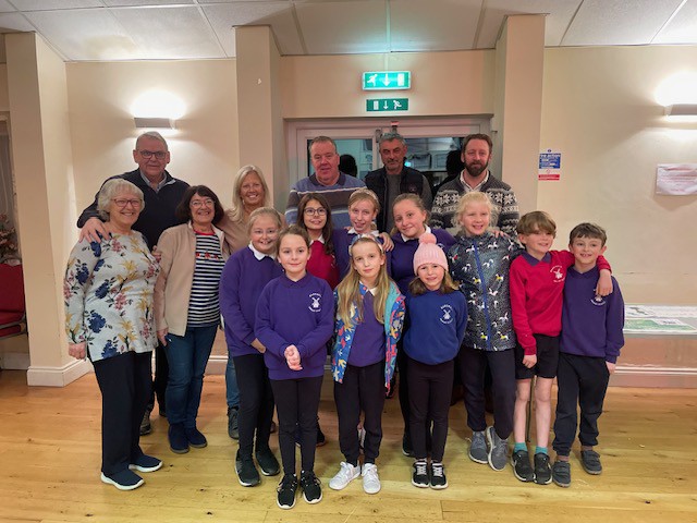 Some of our pupil councillors represented the school at a recent meeting of the Bardwell Parish Council, here are the two councils in the village hall.