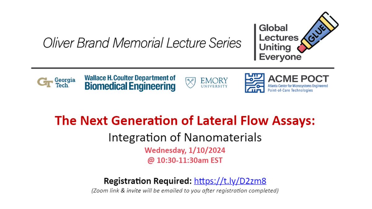 Georgia_CTSA's tweet photo. Join us via Zoom: The Next Generation of #LateralFlowAssays: Integration of #Nanomaterials
🔜Wednesday, Jan. 10 10:30-11:30 AM
➡️Register: https://t.co/dp1wYNV0Ac https://t.co/GvQqkpNasO