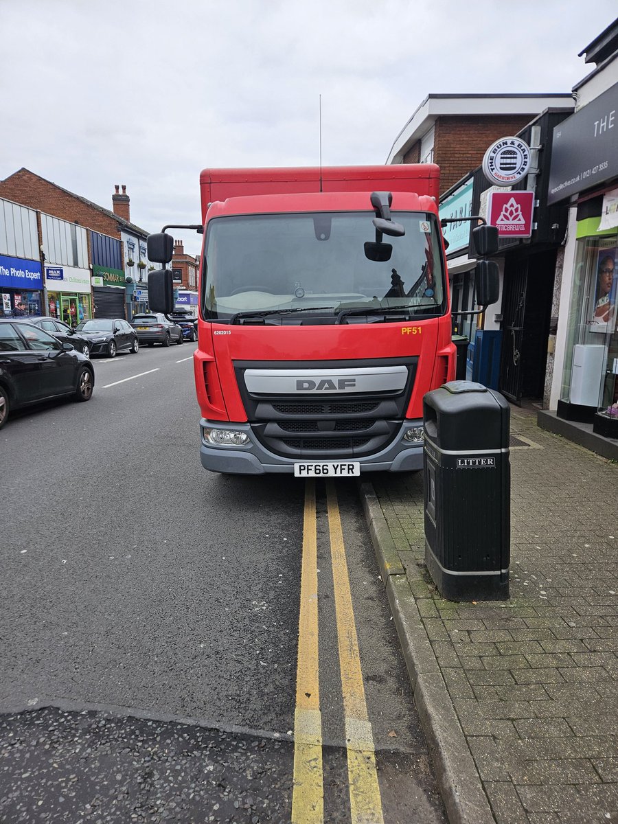 Hello @RoyalMailHelp
At midday today your driver mounted the pavement and drove at me.
He ignore the double yellow lines and the no unloading sign. Harborne High Street, B17 9PN.
He responded to my challenge with impatient sarcasm. 
What action will you be taking please?