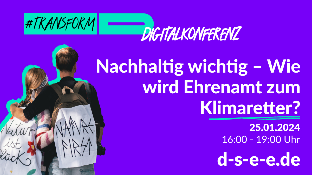 Wie wird Ehrenamt zum Klimaretter? 
Mit unserer Digitalkonferenz am 25. Januar laden wir euch gemeinsam mit dem <a href="/NABU_de/">NABU 🦤</a> dazu ein, innovative Ansätze für den Klimaschutz zu entwickeln und diese auf lokaler Ebene umzusetzen.  
Zur Anmeldung:  lnkd.in/ddiTqkCz