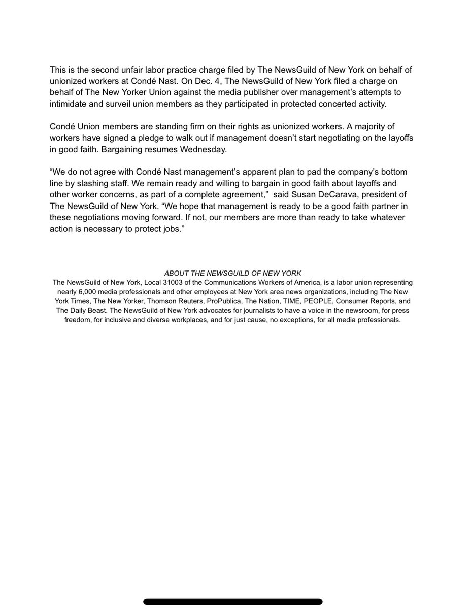 NewsGuild of New York (@nyguild) on Twitter photo LEGAL ACTION: On behalf of <a href="/condeunion/">condeunion</a> we have filed an unfair labor practice charge against <a href="/CondeNast/">Condé Nast</a> for regressive bargaining during layoff negotiations. nyguild.org/post/breaking-… LEGAL ACTION: On behalf of <a href="/condeunion/">condeunion</a> we have filed an unfair labor practice charge against <a href="/CondeNast/">Condé Nast</a> for regressive bargaining during layoff negotiations. nyguild.org/post/breaking-…