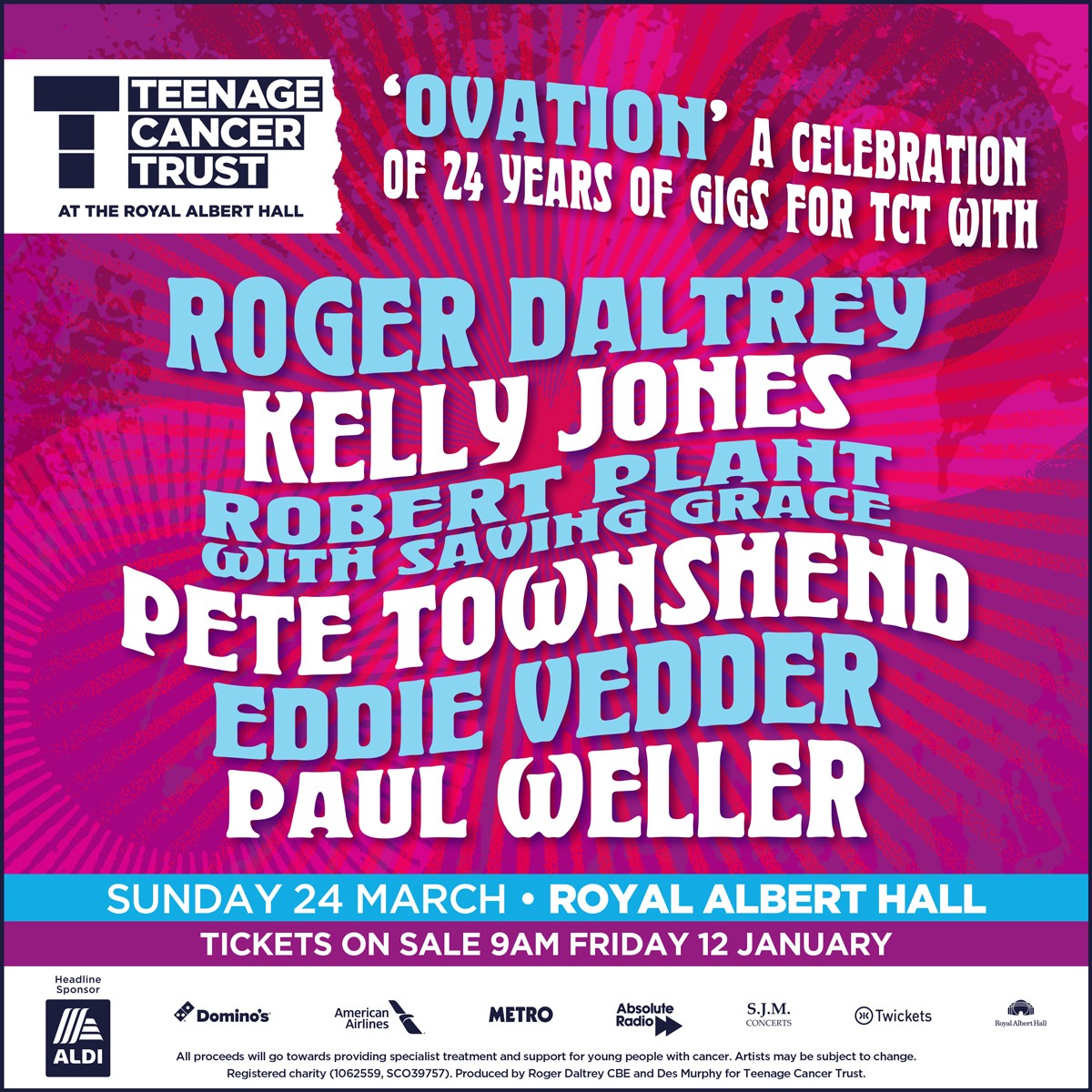 Eddie will be performing @RoyalAlbertHall in March for @TeenageCancer’s #TeenageCancerGigs. Tickets on sale Friday 12 Jan at 9:00am: teenagecancertrust.org/gigs