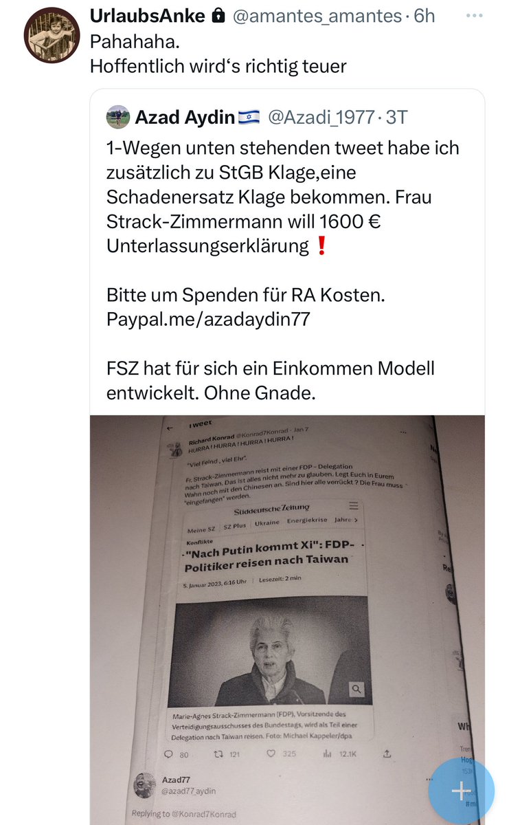 @MAStrackZi Ist das Ihre Antwort gegen Kritik? Er hat vielleicht eine Familie, die versorgt werden muss. Wie werden Sie nun gegen Frau @_AliceSchwarzer vorgehen? Mit gleicher 'herzlosen Härte' wie gegen diesen einfachen Bürger?