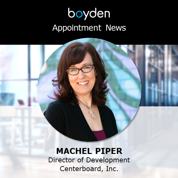 BoydenUS's tweet photo. Boyden is pleased to share @TheCenterboard appointment news: welcoming new Director of Development, Machel Piper. Recruitment co-led by Lisa Vuona &amp; Shaké Sulikyan.

#executivesearch #executiverecruitment #leadership https://t.co/TTtUAISZBt
