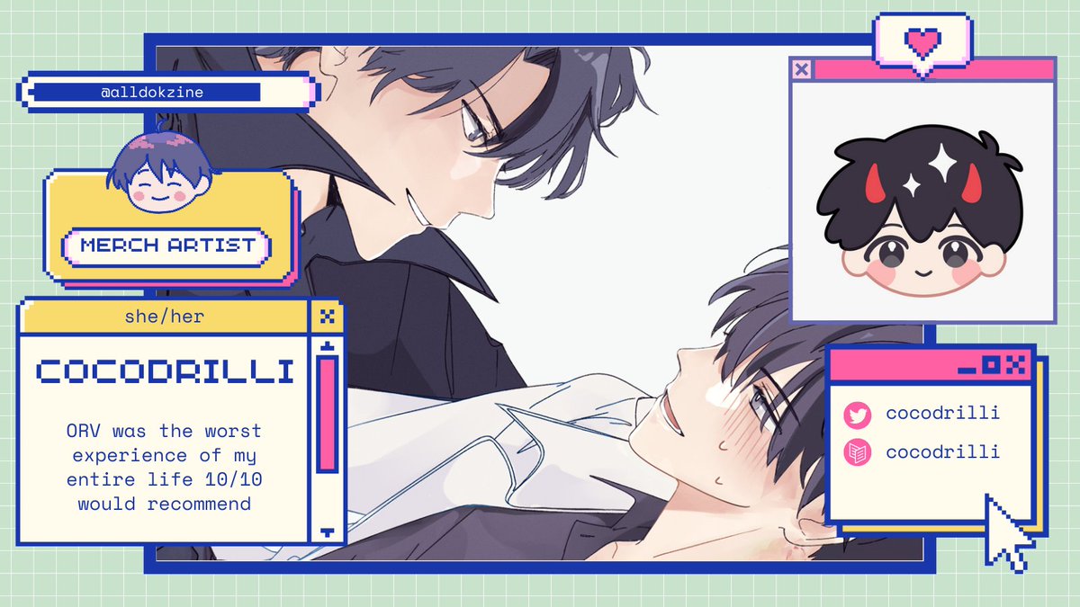 alldokzine's tweet photo. 🩷 Incarnation Spotlight 🩷

『 Nebula member @cocodrilli has entered the Love Scenario! 』

🌸 Role: Merch Artist https://t.co/hL58eAie7x
