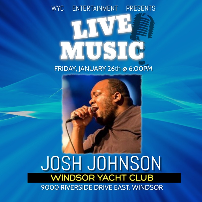 wyc1937's tweet photo. Attention WYC Members
Live Music at WYC
Josh Johnson - Jan 26, 6pm - 10pm
Want to become a member? Visit https://t.co/qo841kG7it
#WYC85Years #wyc1937 #windsoryachtclub #liveentertainment #livemusic #yachtclub #music #dinner #YQG #boatinglife https://t.co/IGVyRhIVgh