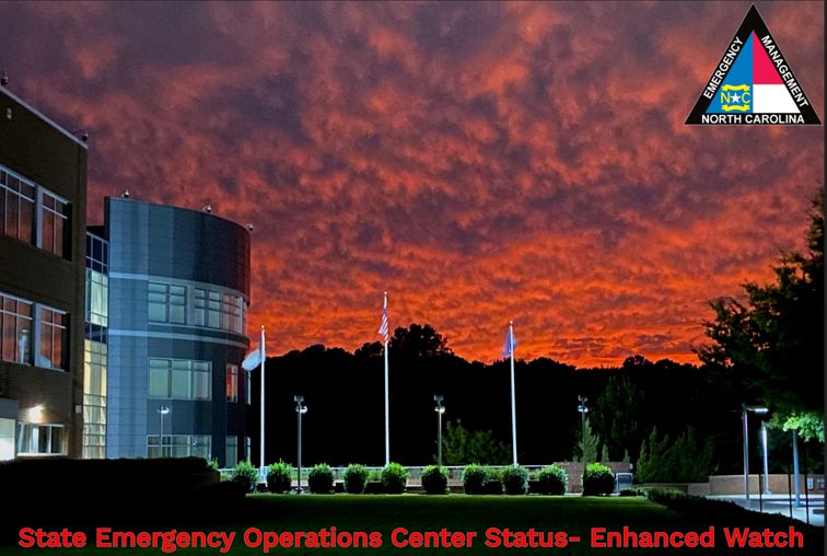 NCEM Director William Ray, MPH has placed the State Emergency Operations Center at an Enhanced Watch Status ahead of the weather system expected to impact North Carolina tonight and tomorrow.