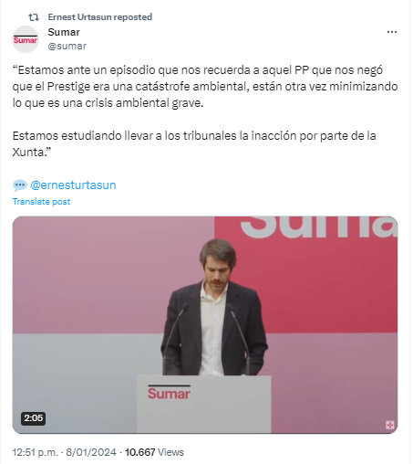 ppdegalicia's tweet photo. Leemos a ministros que en lugar de ejercer de una vez sus competencias frente al vertido se han puesto a escribir tuits y hacer campaña.

El multipartito de Sánchez sale al rescate del multipartito de la oposición en Galicia. 

No tienen ni capacidad de gestión ni coherencia.🧵 https://t.co/B53JkLdFFG