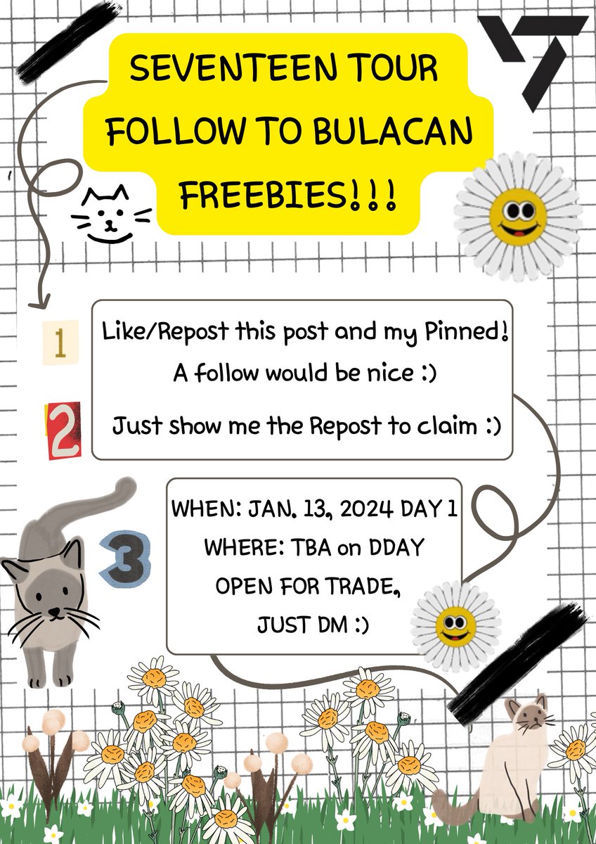 _angela0717_'s tweet photo. Seventeen Tour Follow to Bulacan Freebies/Giveaway

Just like and repost my pinned and this post!!
To claim, just show me this post!!

Note:
- Random designs only
- Individually handcrafted by me of course
- Limit your expectations as this are for Freebies only

See you on D-DAY! https://t.co/TN2HP5WOal
