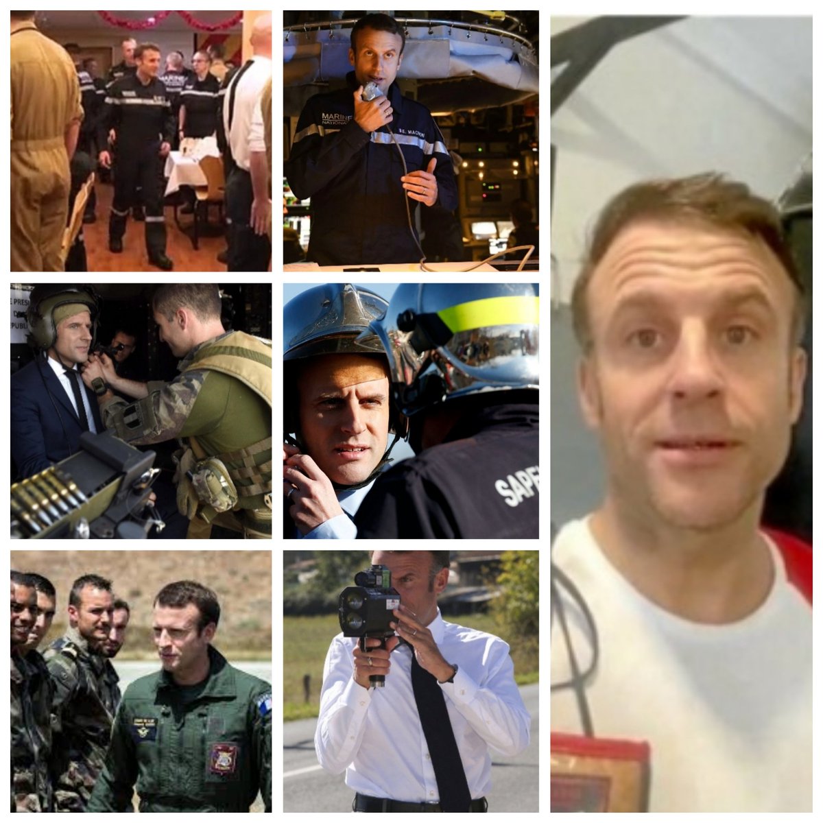 mssophiste's tweet photo. #Macron pompier, Macron gendarme, Macron pilote de chasse, Macron Pacha du #CDG, Macron Pacha de #SNA, Macron mitrailleur d'hélicoptère et maintenant @EmmanuelMacron Ali
À quand Manu invisible ?
#Politique #Communication #Tintin #Uniforme #Guignolade #France #Pfff #journalisme https://t.co/syvktRftdG