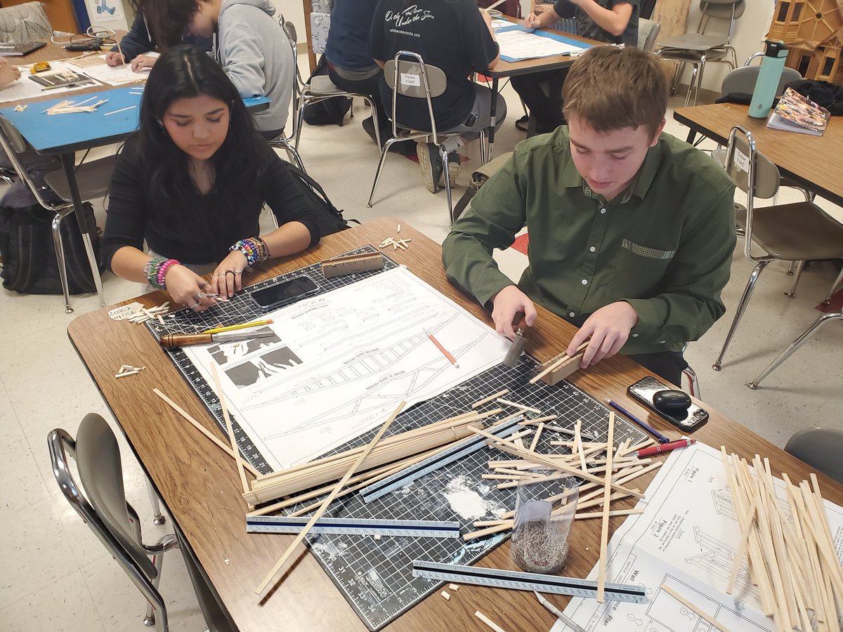 JackCHaysArchi1's tweet photo. CEA is putting their knowledge of light wood framing to the test. They are framing a 3/4" scale 2 Bedroom house. #civilengineering #architecture #pltwcea #hawkyeah @HaysCISD @HaysCISDCTE @Hays_Hawks https://t.co/5D4U9NOVFB
