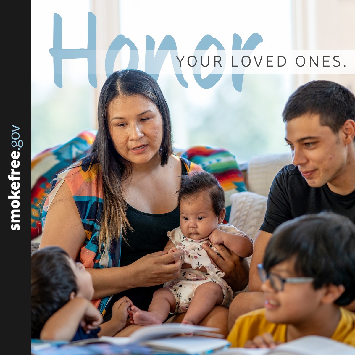 SmokefreeUs's tweet image. Quitting commercial tobacco protects children and elders from the harms of secondhand smoke. If you need help to quit, text “NATIVE” to 47848 for tips, advice, and encouragement to overcome challenges and stay motivated. #NativeHealth #IndianCountry