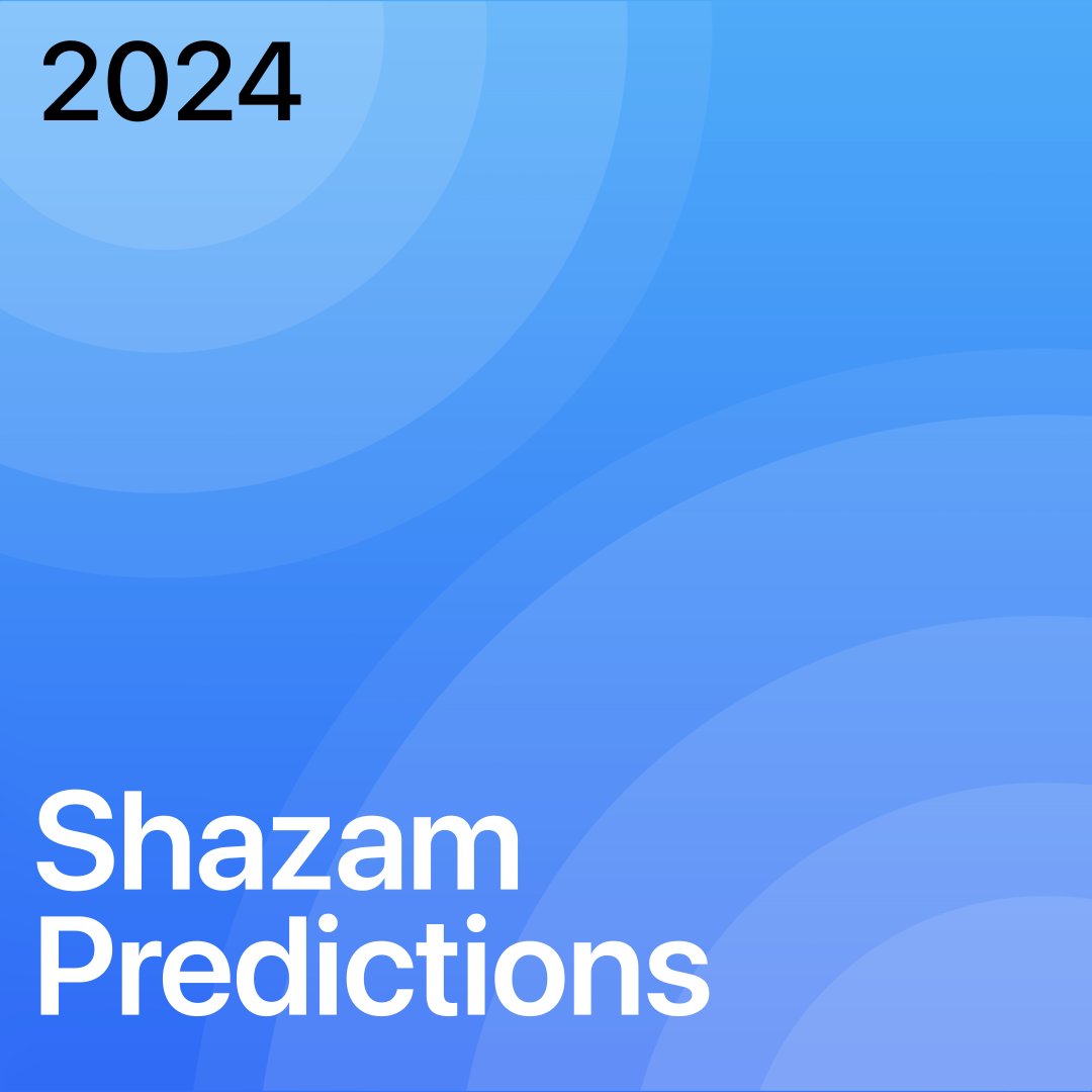 .@bloody__civ, <a href="/RIIZE_official/">RIIZE</a>, @kenyagracemusic, <a href="/flyanaboss/">Flyana Boss</a> and more are poised to make a big splash in 2024. Listen to our Shazam Predictions playlist, exclusively on <a href="/AppleMusic/">Apple Music</a>: apple.co/ShazamPredicti… 🌊