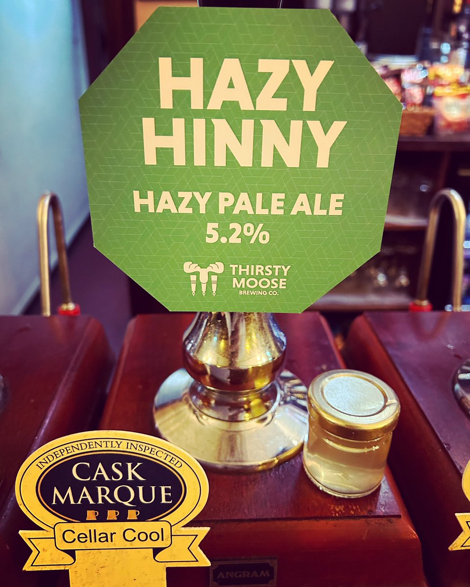 #thirstymoose Hazy Hinny 5.2% on tap @SluiceMelton 🚂 🍺 @caskmarque ✅ @CAMRA_Official 🍺 @CaskFinder 🗺 @RealAleFinder 🧭 #realale #caskale #themeltonconstable #seatonsluice #caskmarque #qualityapproved #camra #caskfinder #goodbeerguide2023 #ipa #hazyhinny #hazybeer