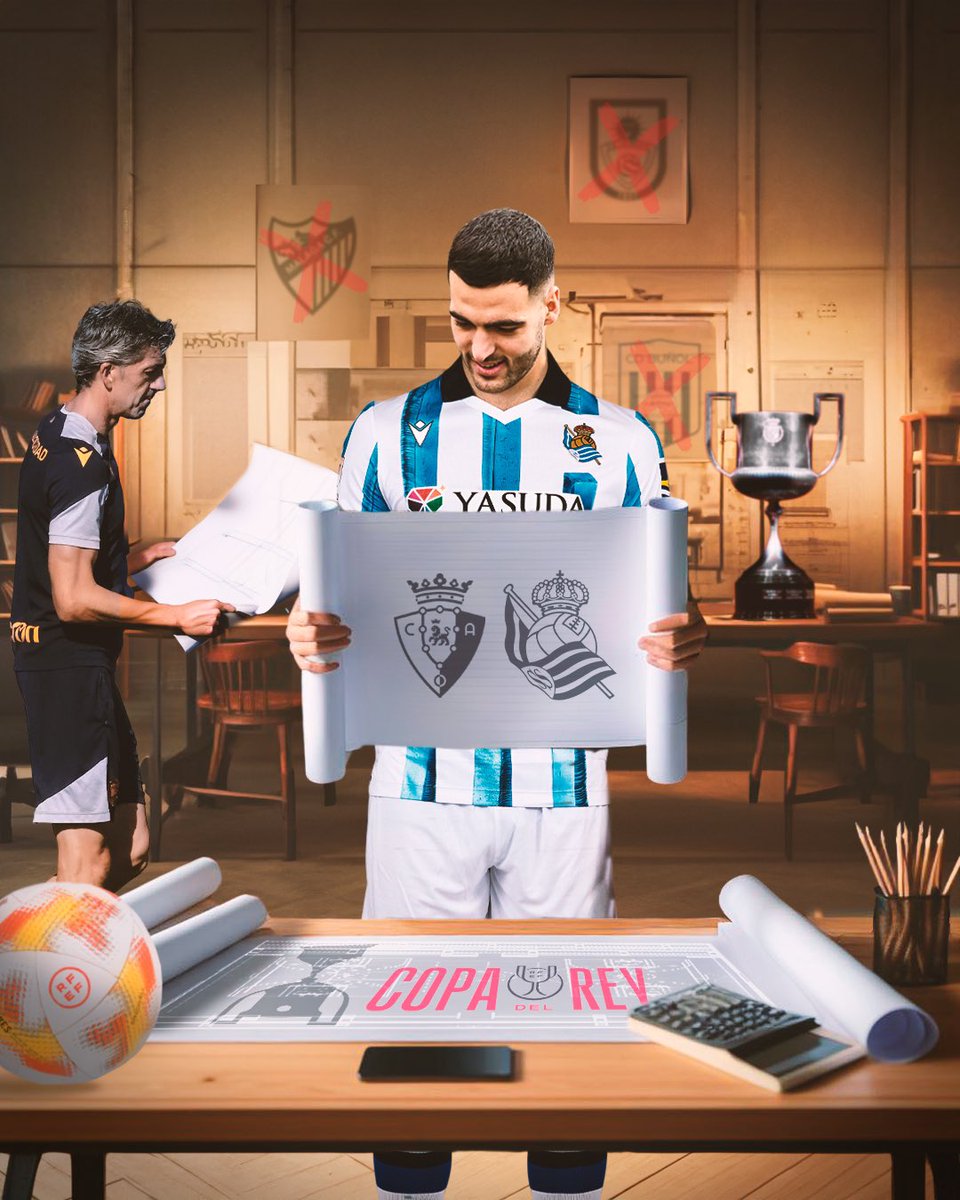 RealSociedad's tweet photo. 🏆 ¡Nos enfrentaremos a @Osasuna en El Sadar en los 1/8 de Copa!

💙 AUPA REAL!

#WeareReal https://t.co/ZrUfQ7MYDR