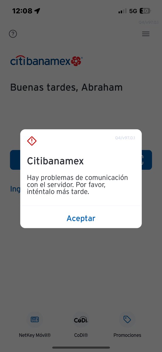 abrahamgoale's tweet photo. @Citibanamex no está funcionando su aplicación https://t.co/Gdd8MZLdYP