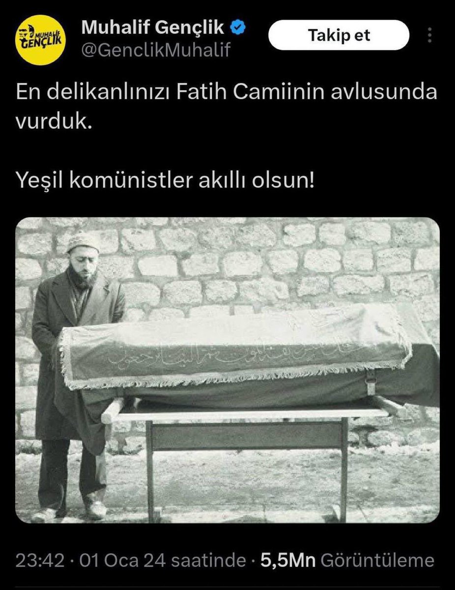 Zafer Partisi bağlantılı bu provokasyon ağına göz yummaya devam edilecek mi?

Bu tweet atıldıktan bir hafta sonra Fatih Camii İmamı ve öğrencisi bıçaklandı