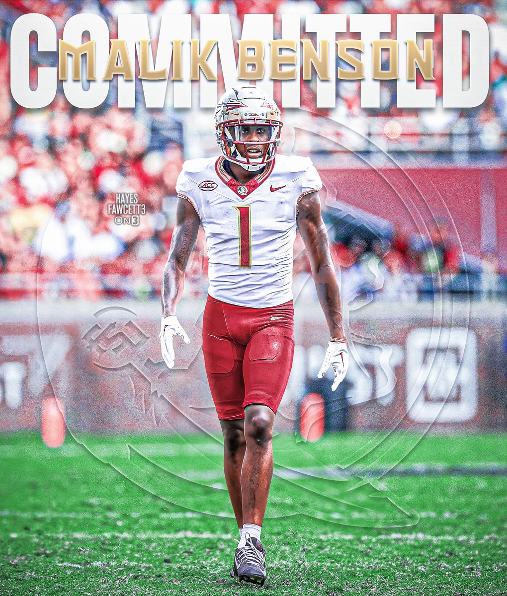 BREAKING: Former Alabama WR Malik Benson has Committed to Florida State, he tells @on3sports The 6’1 195 WR was ranked as the No. 1 Player in JUCO before transferring to Alabama Will have 1 year of eligibility remaining on3.com/news/malik-ben…