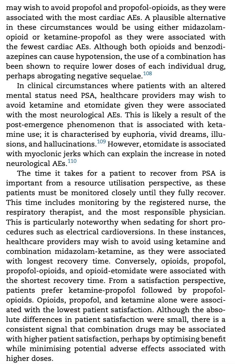 What's the evidence for preferred pharmacologic agents for procedural sedation & analgesia in the ED/ICU? There's no perfect agent, but dictated by clinical situation. A SRMA led by @SameerSharifMD who's done incredible work in @BJAJournals link here authors.elsevier.com/c/1iNpR1dCDr0xV