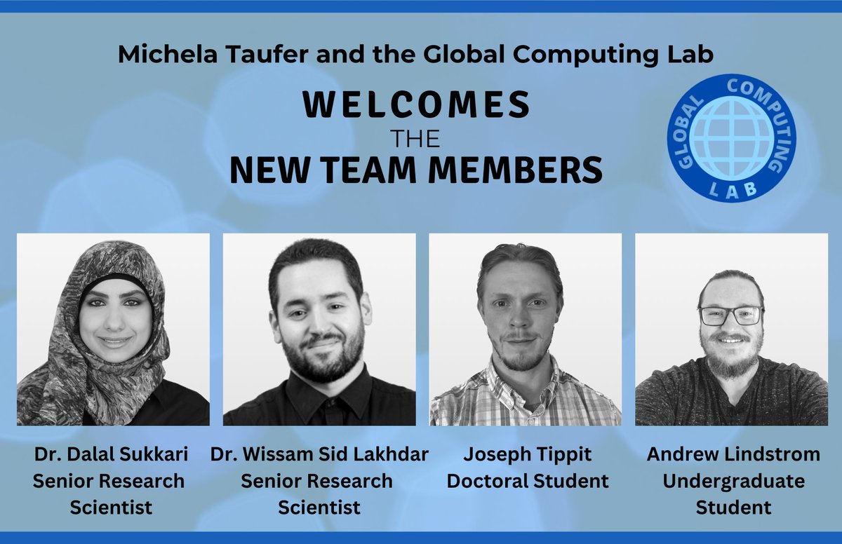 Michela Taufer (@michelataufer) on Twitter photo We welcome four new members to the Global Computing Lab
<a href="/TauferLab/">Global Computing Lab</a> <a href="/UTKnoxville/">UT Knoxville</a> <a href="/UTK_TCE/">Tickle College of Engineering</a> <a href="/EECS_UTK/">EECS</a>
Our group is growing. Learn more at: globalcomputing.group/people.html We welcome four new members to the Global Computing Lab
<a href="/TauferLab/">Global Computing Lab</a> <a href="/UTKnoxville/">UT Knoxville</a> <a href="/UTK_TCE/">Tickle College of Engineering</a> <a href="/EECS_UTK/">EECS</a>
Our group is growing. Learn more at: globalcomputing.group/people.html