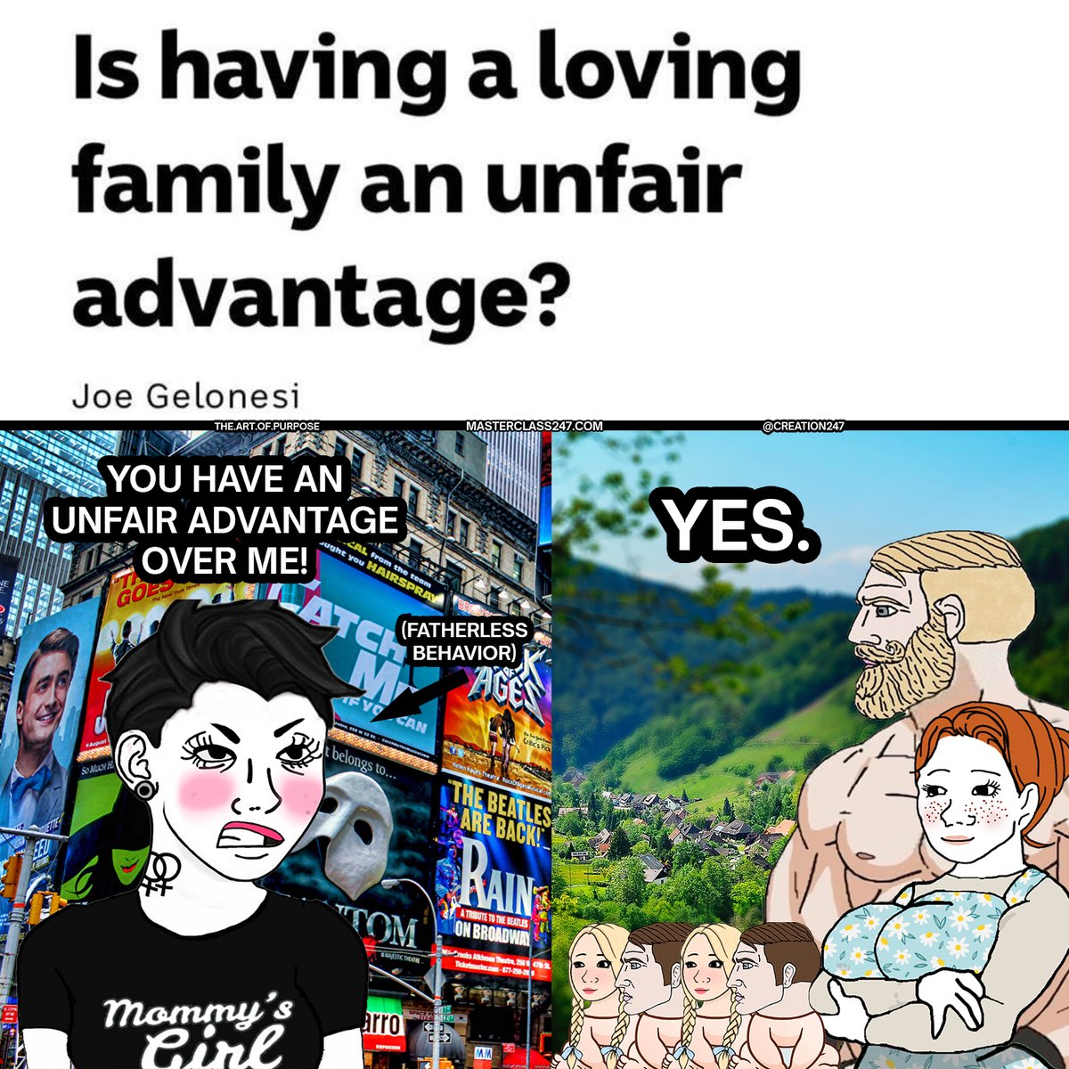 creation247's tweet photo. Is having a family an unfair advantage? https://t.co/jbDdSFXdPF