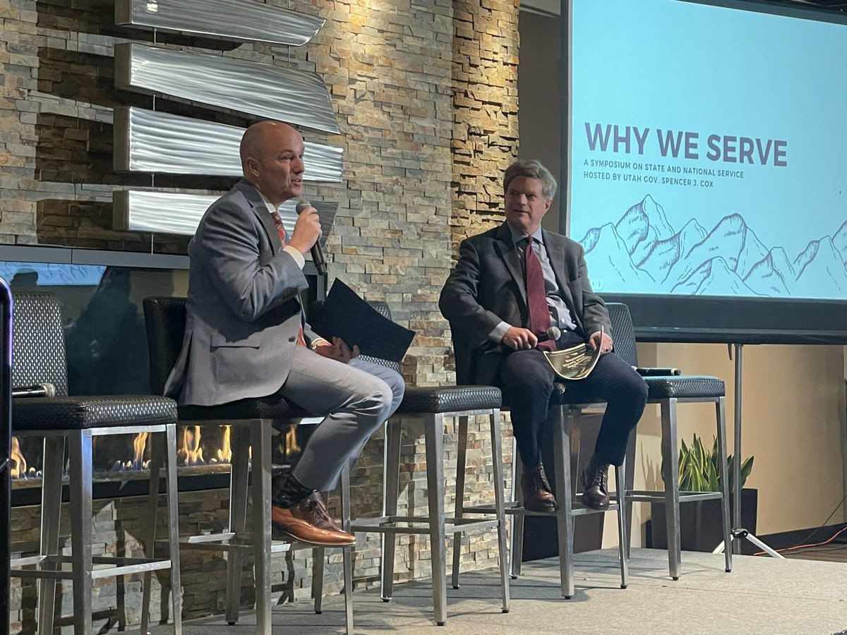 “Why We Serve” - Utah continues to be #1 in volunteerism. First Lady <a href="/AbbyPalmerCox/">Abby Cox</a> visits with these young adults to learn how and why they serve. ❤️. <a href="/GovCox/">Governor Cox</a> &amp; John Bridgeland discuss what more can and needs to be done. 🇺🇸