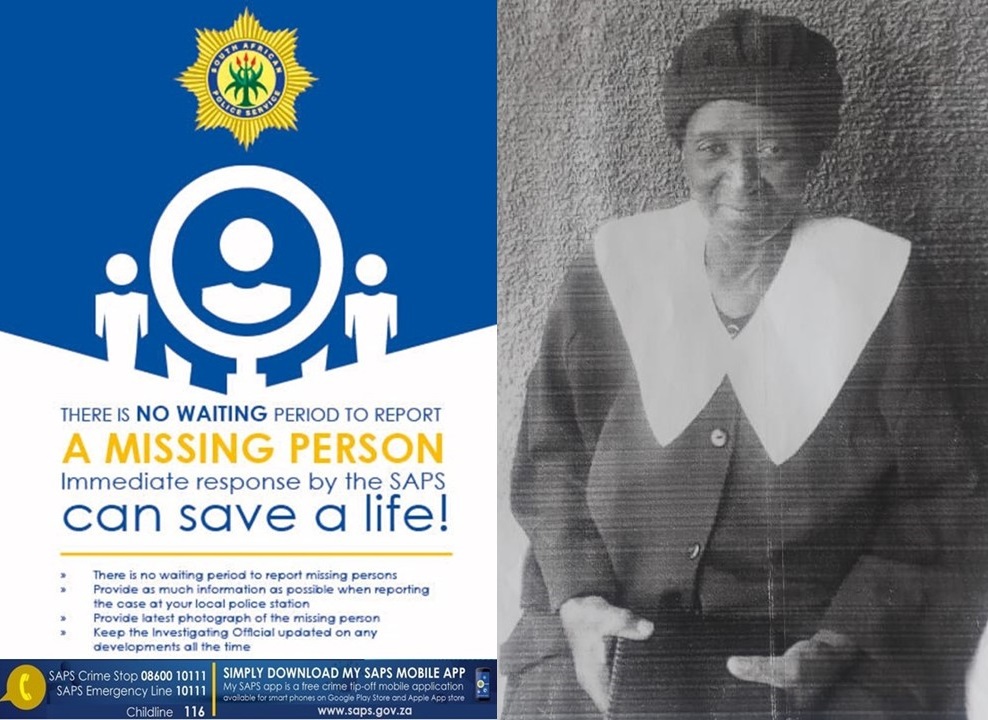SAPoliceService's tweet photo. #sapsFS Tseseng police continue with their search for Ntombi Evelyn Makhubu (68) of Thabanatsoana Village who has been #missing since 02 January 2024.
Info -> Tseseng police 082 455 6107., #CrimeStop 08600 10111 or #MySAPSApp.
NP
https://t.co/mQHROczDDw https://t.co/VtpHGlIY5i