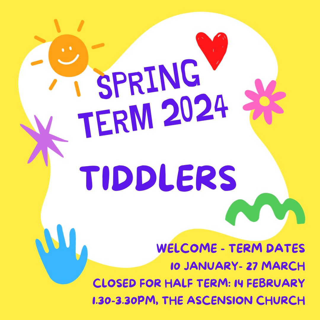 Preschool babies &amp; children (and their adults) are invited to join us for Tiddlers.

This free session is held every Wednesday from 1.30-3.30pm during term time at The Ascension Church, Vale Road, Haywards Heath RH16 4JS 

We'd love to see you 😊

#HaywardsHeath #preschool