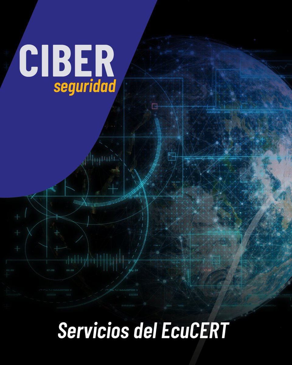 Arcotel_ec's tweet photo. Los servicios que brinda el #EcuCERT para ayudar a los prestadores de los servicios de telecomunicaciones a protegerse de los ataques cibernéticos son: 👇
#ElNuevoEcuador https://t.co/sPYLiqdRB1